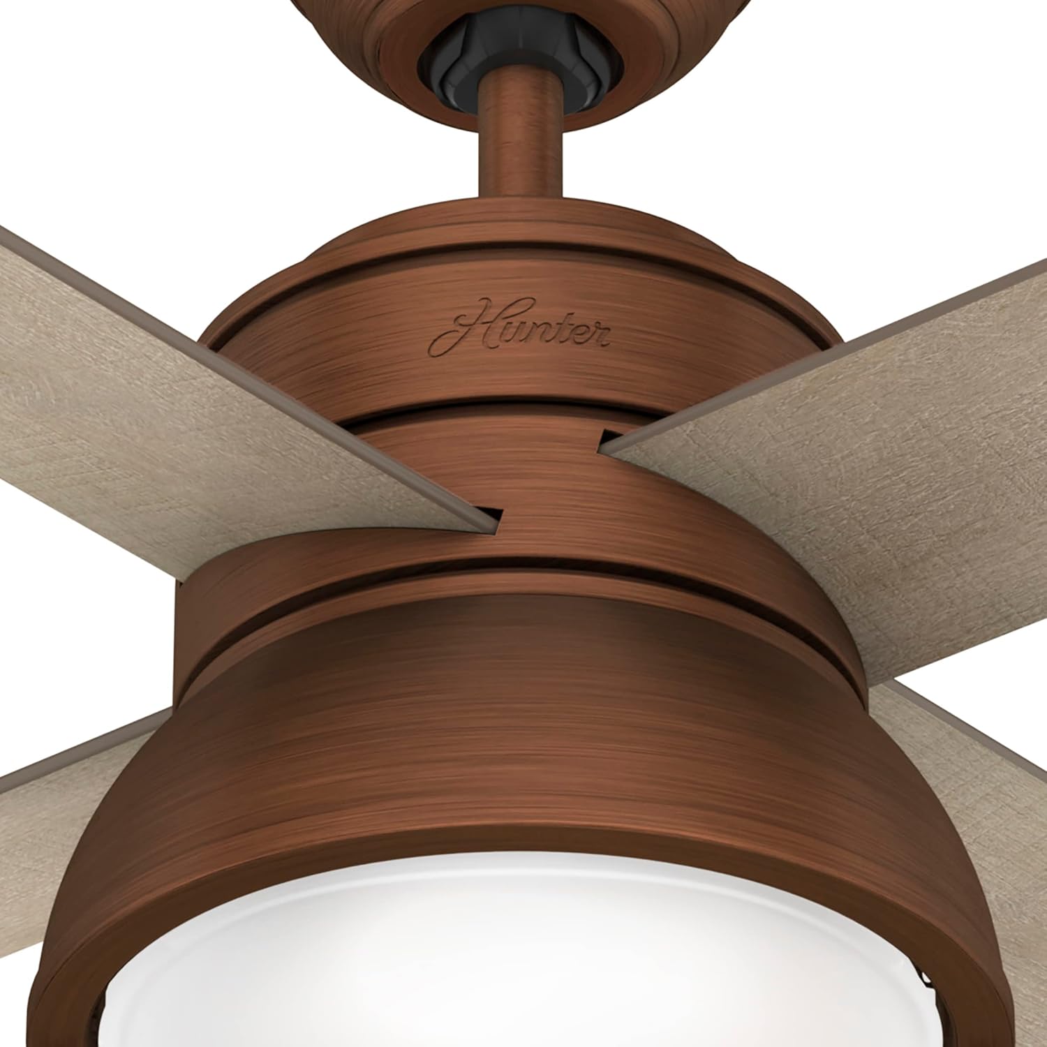 Hunter Fan Company, 51036, 52 inch Loki Weathered Copper Ceiling Fan with LED Light Kit and Pull Chain