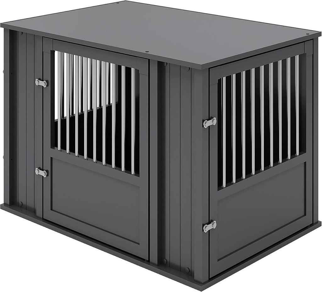 New Age Pet® Durable ECOFLEX® Large Dog Crate with Flexible Door Placement in Black
