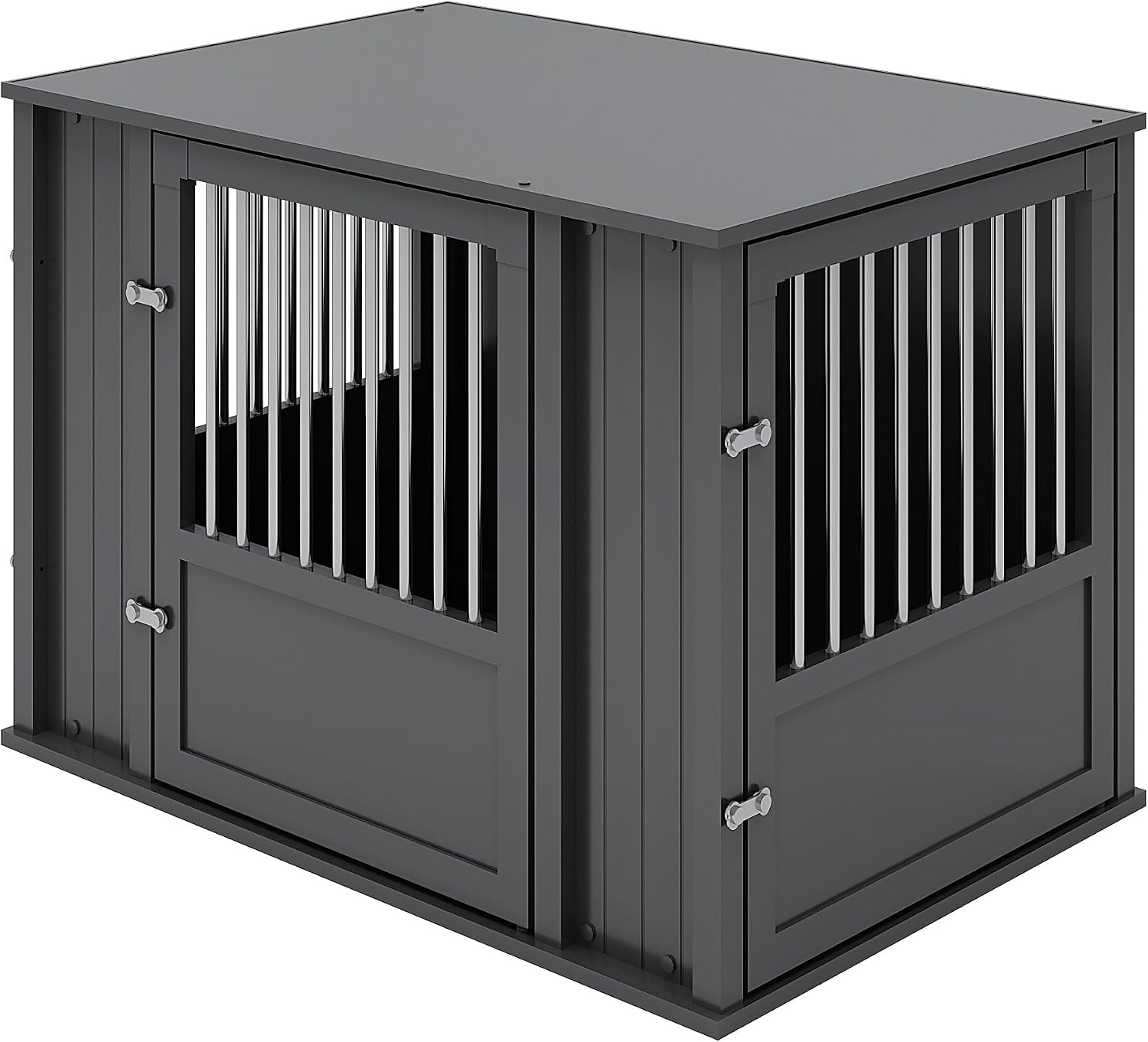New Age Pet® Durable ECOFLEX® Large Dog Crate with Flexible Door Placement in Black