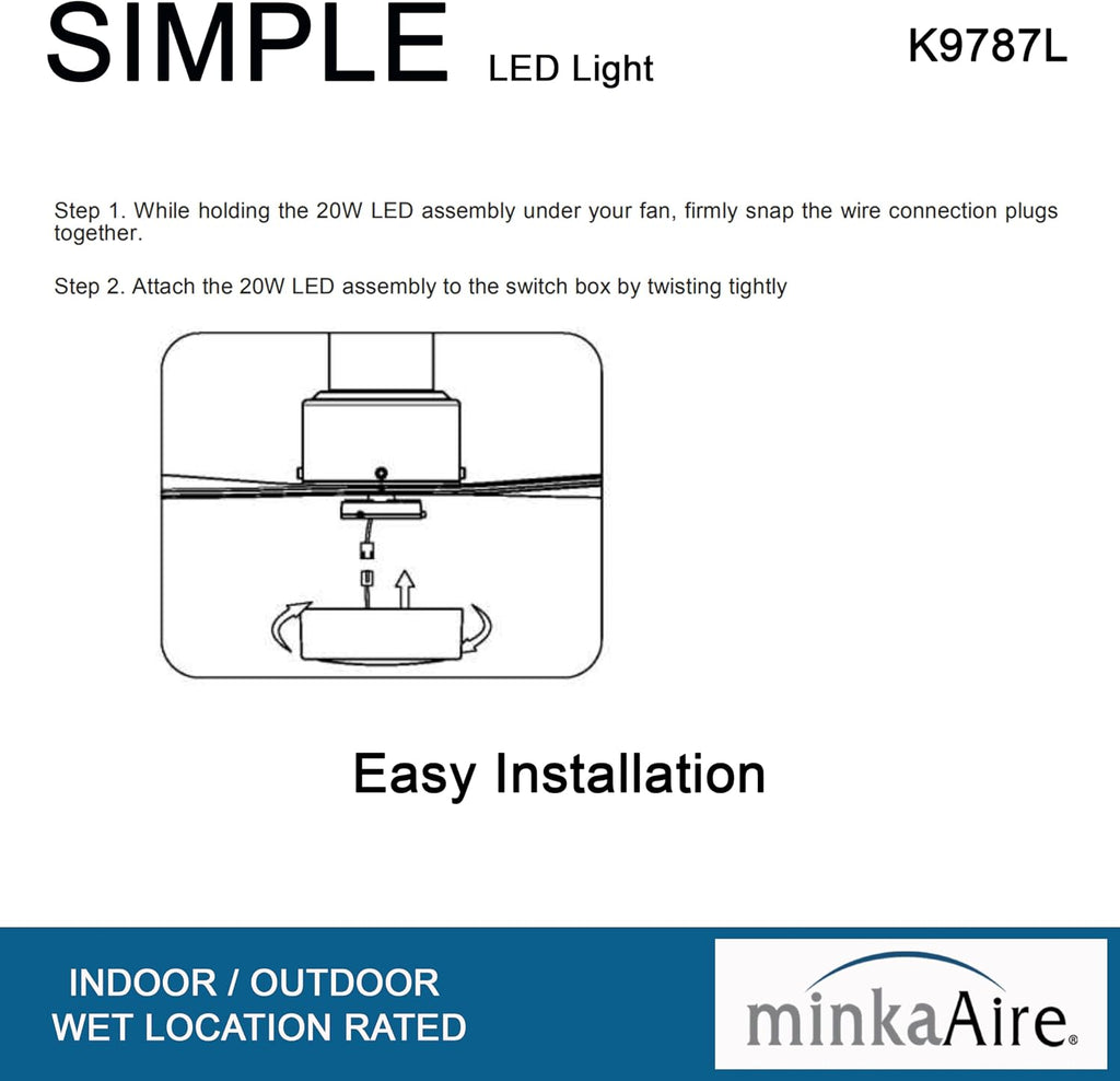 Minka Aire F786-SBR/WHF Simple - 44 Inch Ceiling Fan in Soft Brass with Flat White Blades