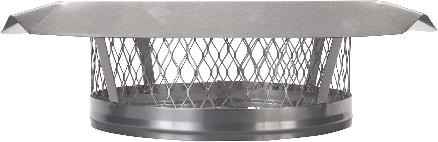 HY-C LC13 Round Stainless Steel Clamp on Single Flue Liner Chimney Cap, 13'
