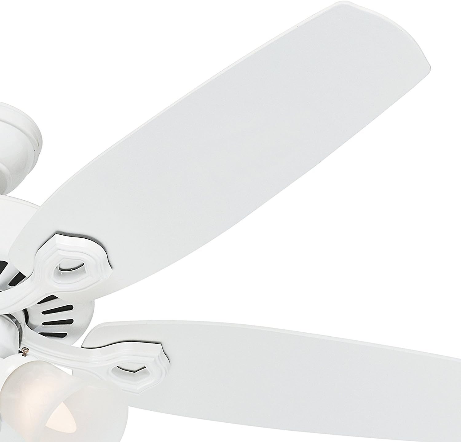 Hunter 52in Snow White Ceiling Fan - Three-Light Fitter with Swirled Marble Glass (Renewed)