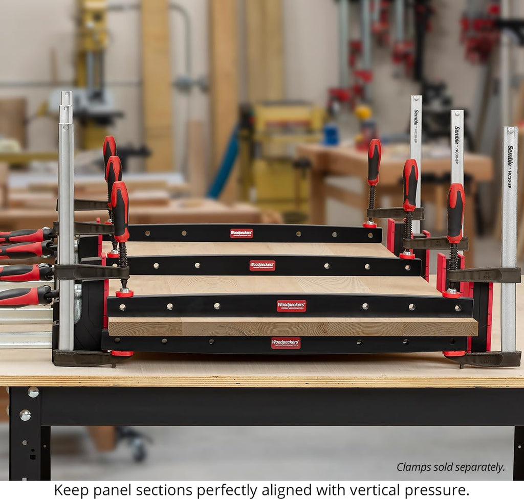 Woodpeckers Phenolic Clamping Cauls, 2-Pack, 36 Inch Panel Clamps, Cambered Design Delivers Even Pressure for Flat Panel Glue-Ups, Shop-Grade Durability - CAUL36X2-23