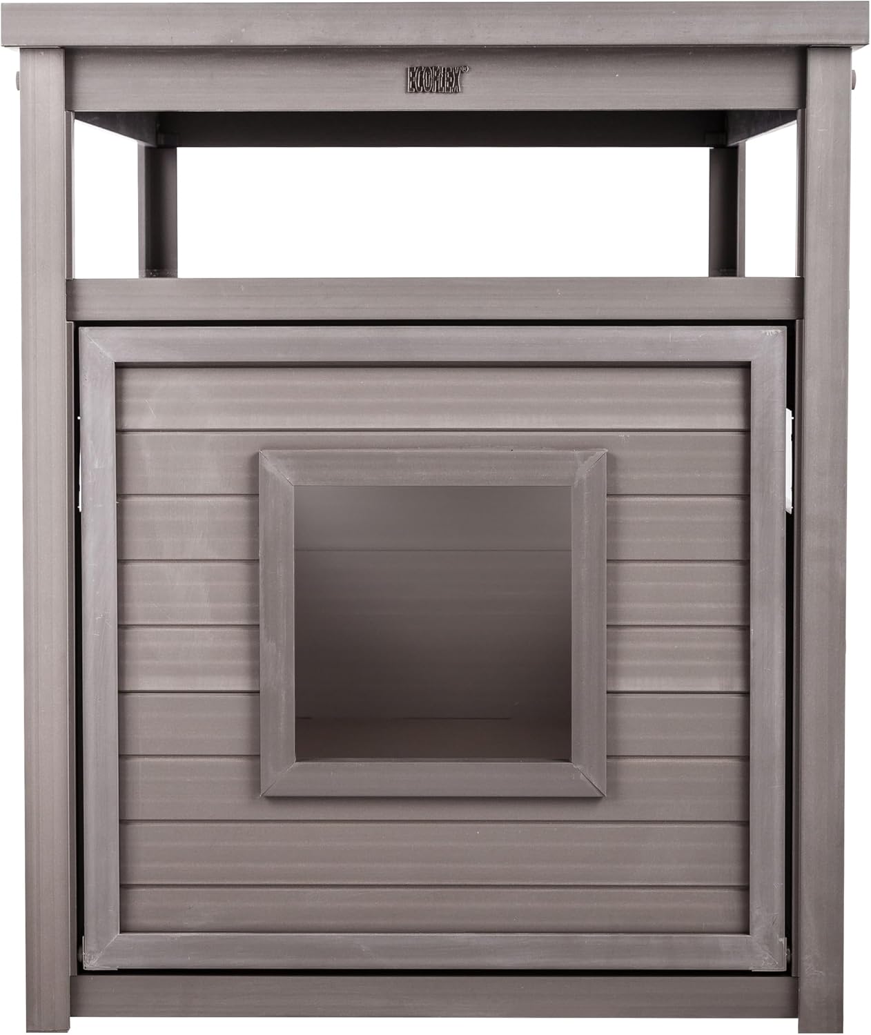 New Age Pet ECOFLEX Jumbo Cat Box Cover and End Table with Litter Box Enclosure and a 10 Year Warranty Hides Unsightly Litter Box made with Moisture & Odor Resistant Composite Material, Grey