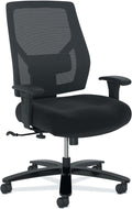 HON Crio Big and Tall Ergonomic Mesh Office Chair, Extra‑Wide High‑Back Desk Chair with Adjustable Arms, Lumbar Support, Heavy‑Duty Tilt Recline, Swivel Wheels, Black Frame, Black