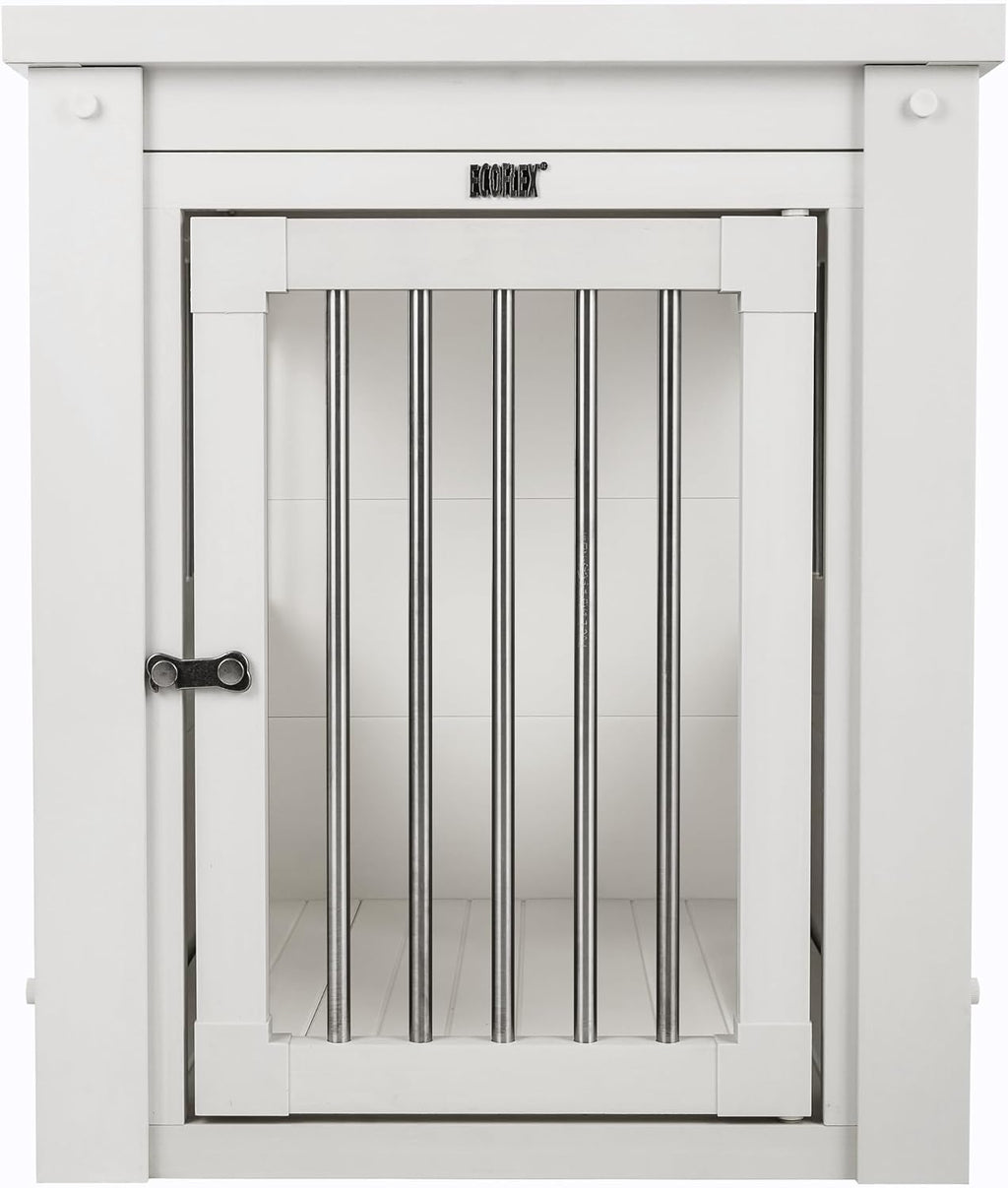 New Age Pet ecoFLEX Pet Crate/End Table, Medium, Antique White, Model:EHHC404M