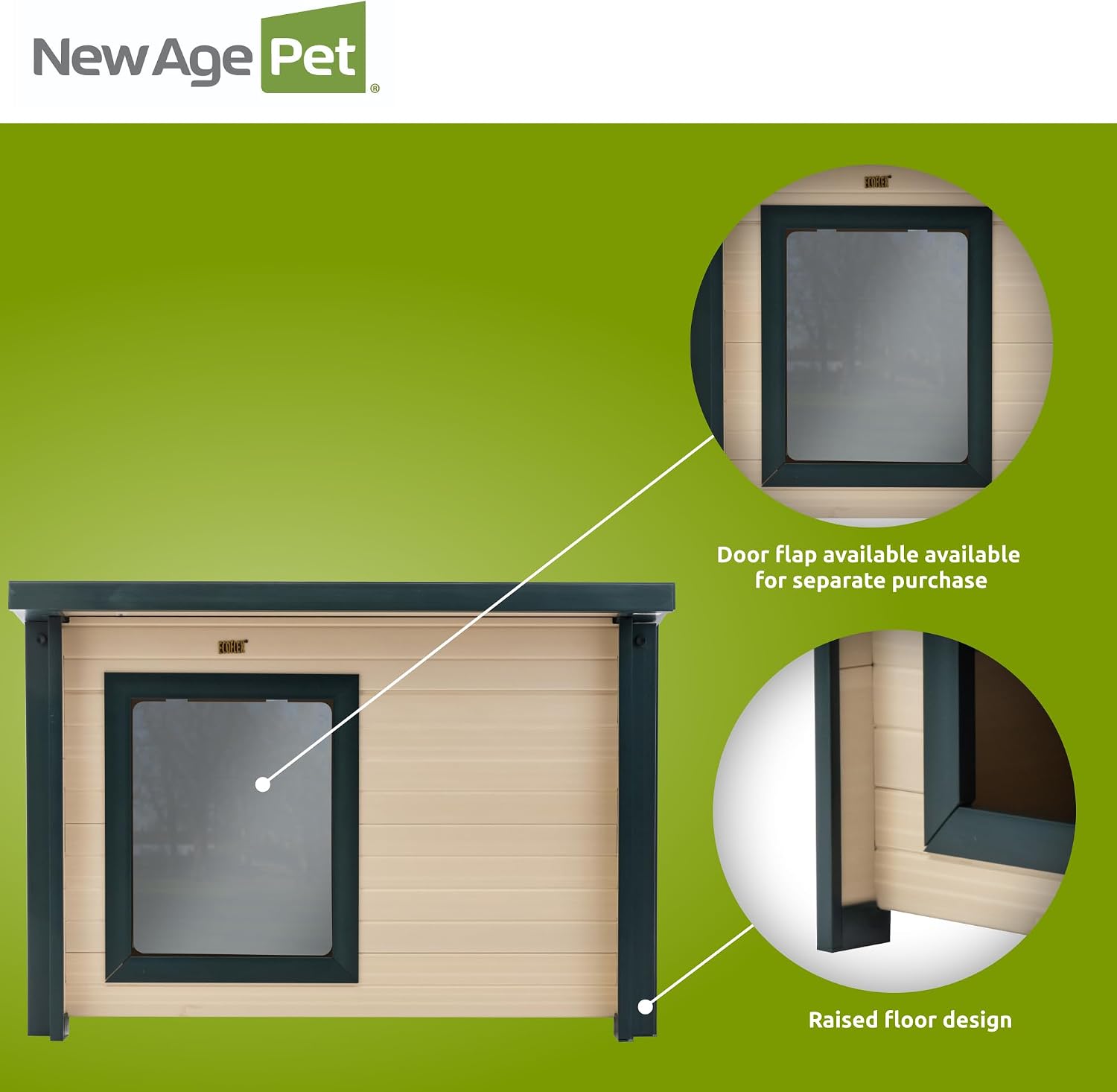 New Age Pet ECOFLEX Lodge Style Dog House - Medium