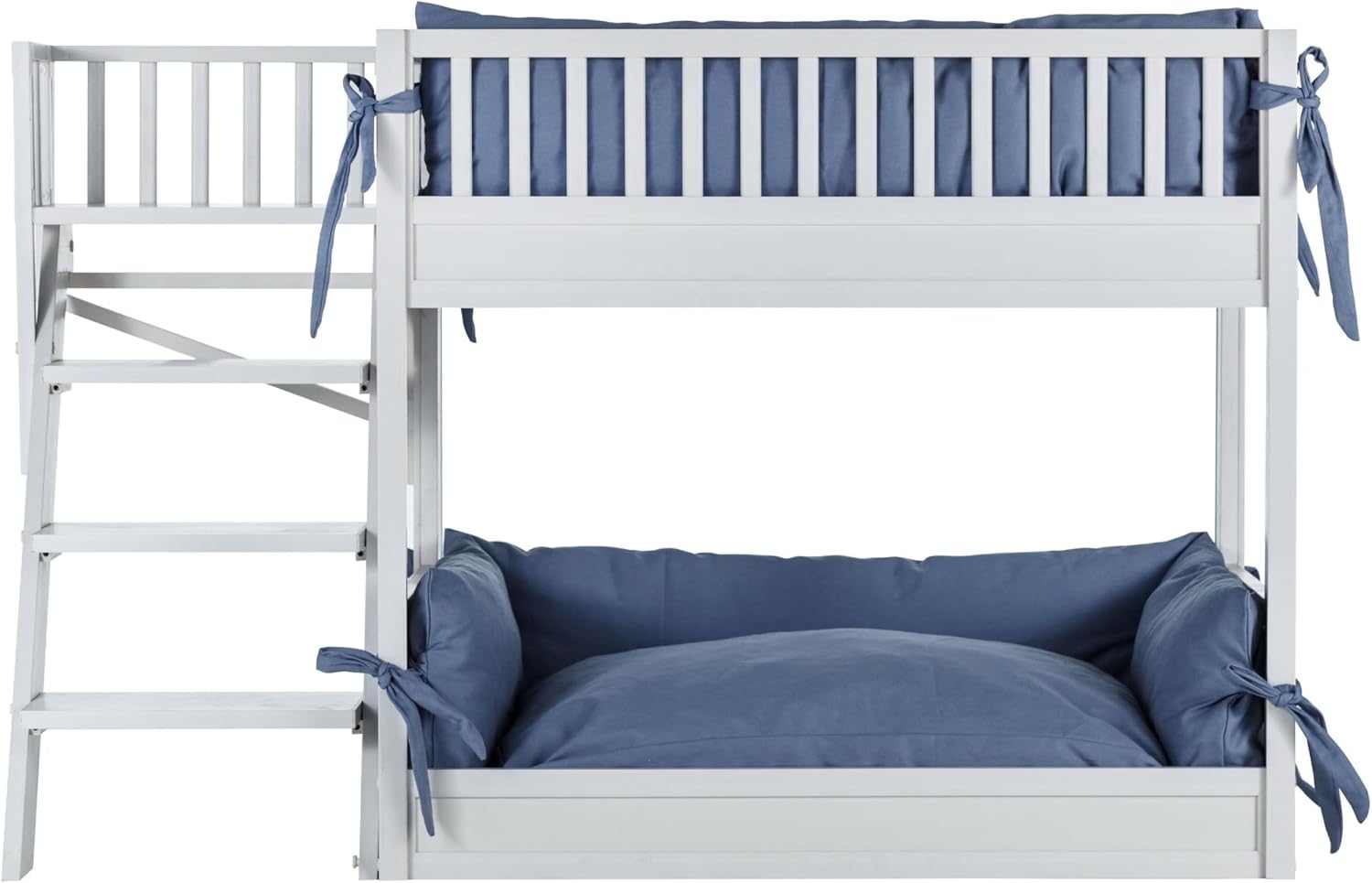 New Age Pet ECOFLEX Aspen Dog Bunk Bed in Antique White, Memory Foam Cushions, Wide Stairs, Non Toxic, Easy Assembly