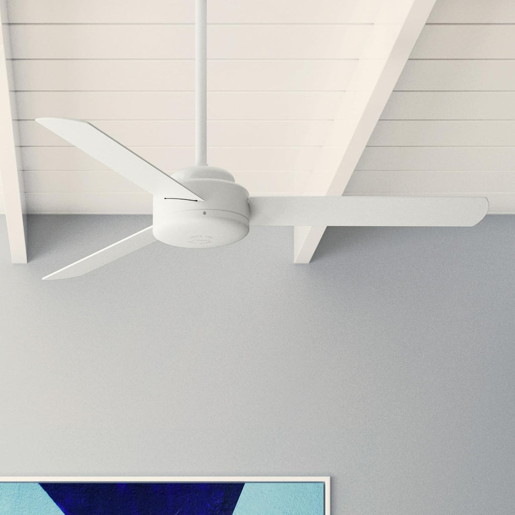 Hunter Fan 52 inch Contemporary Matte White Finish Indoor Ceiling Fan with 3 Blades (Renewed)