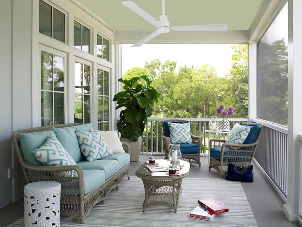 Minka-Aire F787-WHF Protruding Mount, 3 Flat White Bladed, Smart Ceiling Fan, White - Ivory