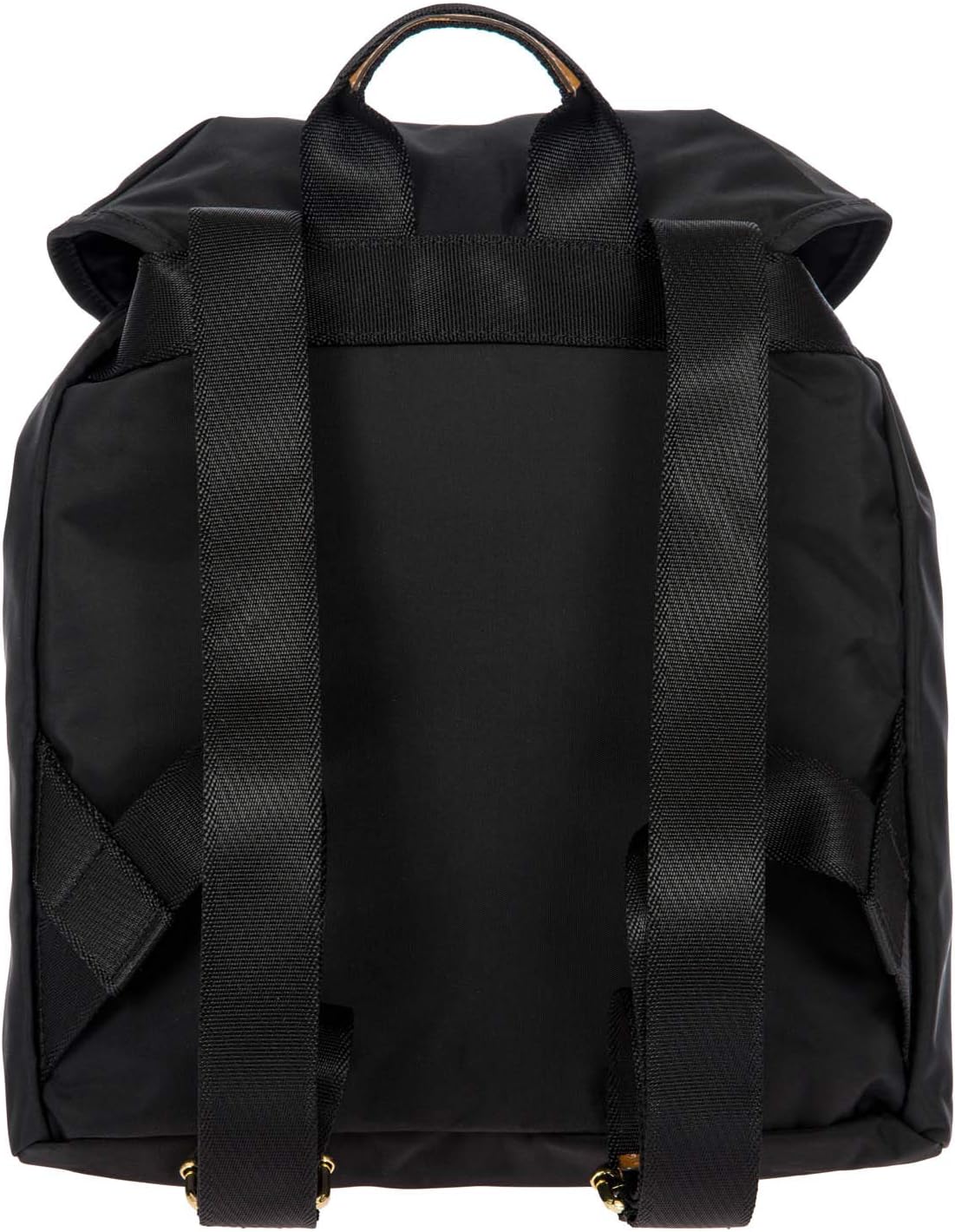 Bric's X-Travel Piccolo City Backpack 10', Water-Resistant Satin Nylon Daypack with Leather Details, Drawstring Closure, Adjustable Straps and Multi-Pocket Organization - Black