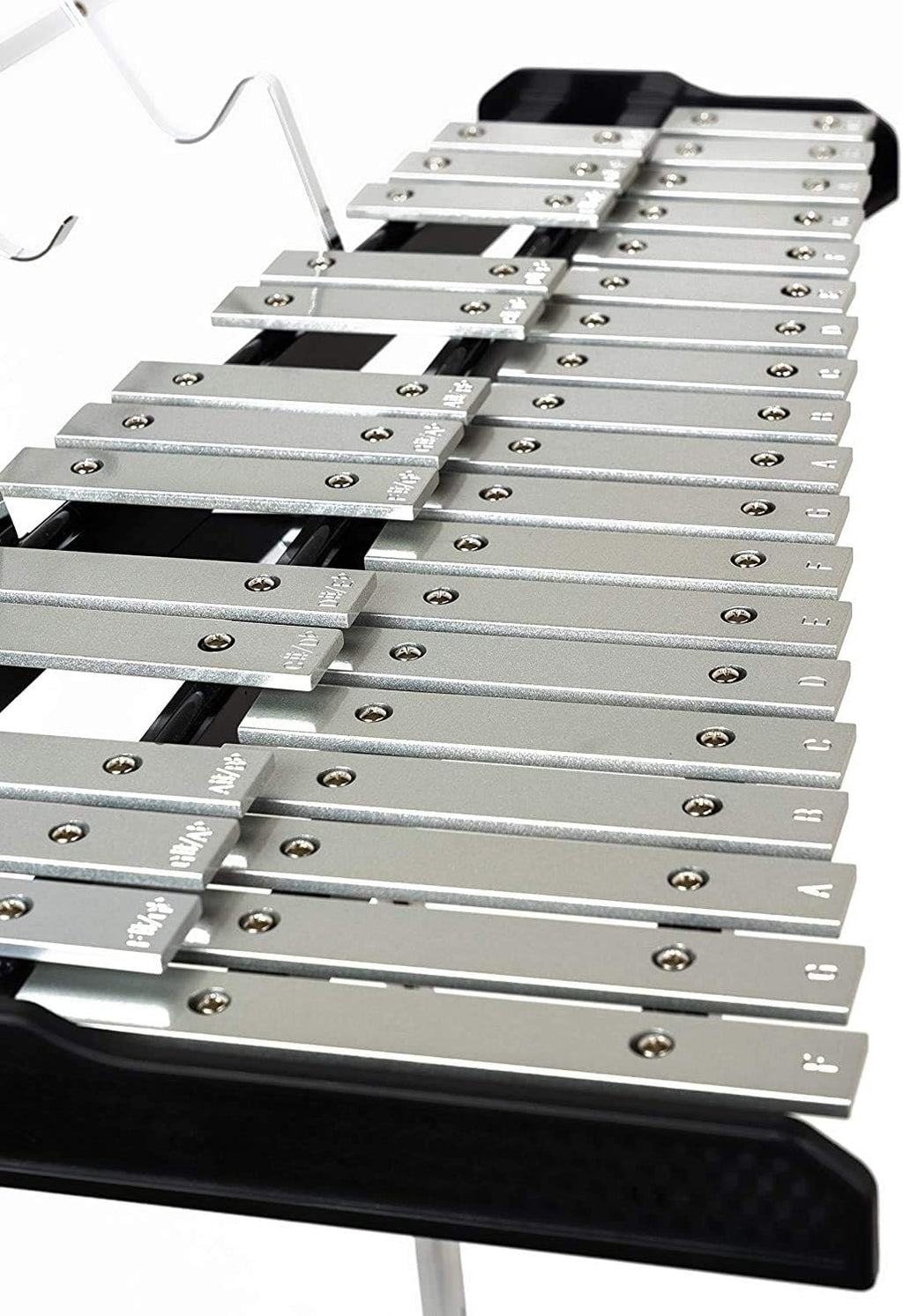 32 Notes Percussion Glockenspiel Bell Kit Xylophone Instrument Set with 8' Practice Pad, Adjustable Stand, Mallets, Drum Sticks and Carrying Bag
