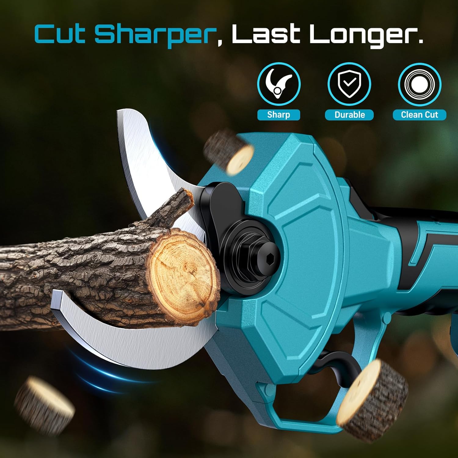 SEESII Pole Electric Pruning Shears: 1.8' Cutting Diameter 2-in-1 Cordless Power Pruner - Brushless Motor, Dual 4.0Ah Batteries, Extra SK5 Blade, 4 Modes Adjustable Branch Cutter for Garden Trimming