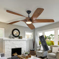 60 Inch Ceiling Fans with Lights and Remote,Flush Mount Low Profile, DC Reversible Motor,6 Speeds Noiseless Ceiling fans For Bedroom,Patio,Farmhouse,Indoor & Outdoor Use,ETL Certification