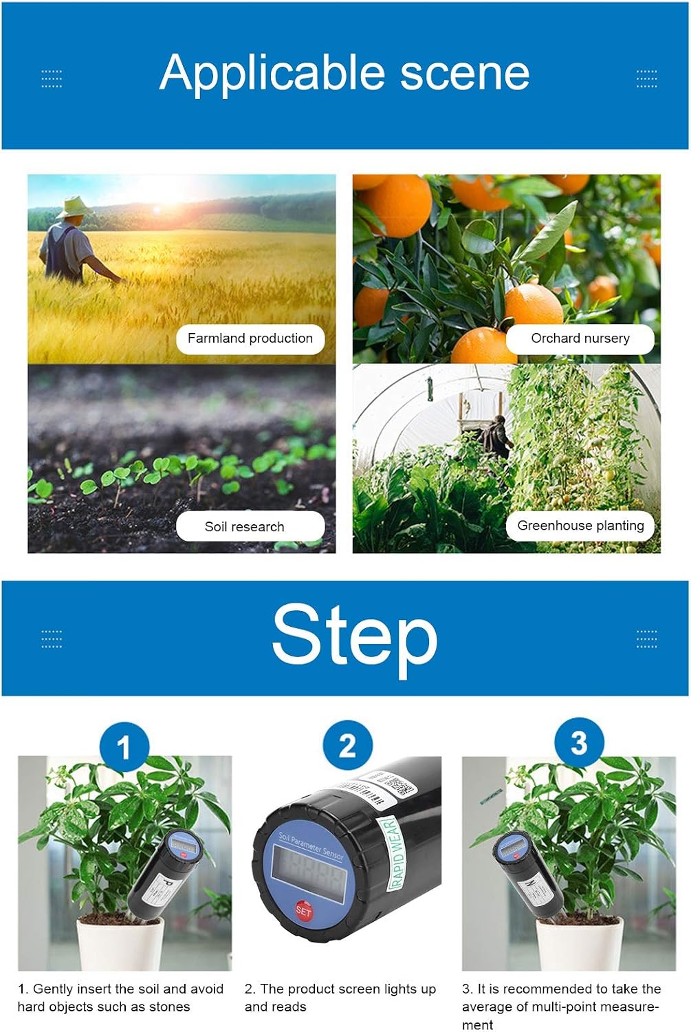01 Soil Tester | NPK Meter Sensor | Intelligent Nutrient Fertilizer Detector | Soil Tester Digital Soil Test Kit for N, P and K | Gardening Tool, 1 Pack for Garden, Lawn, Farm, Indoor & Outdoor Use