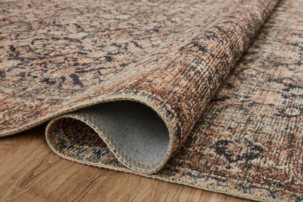 Loloi Amber Lewis Billie Collection, Ink & Salmon 5'-0' x 7'-6' Area Rug – Antique & Distressed Accent Rugs for Living Room, Bedroom, Entryway & Hallway, No Shed High Traffic Area Home Decor Rug