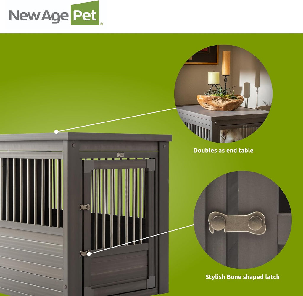 New Age Pet ecoFLEX Pet Crate/End Table, Large, Grey
