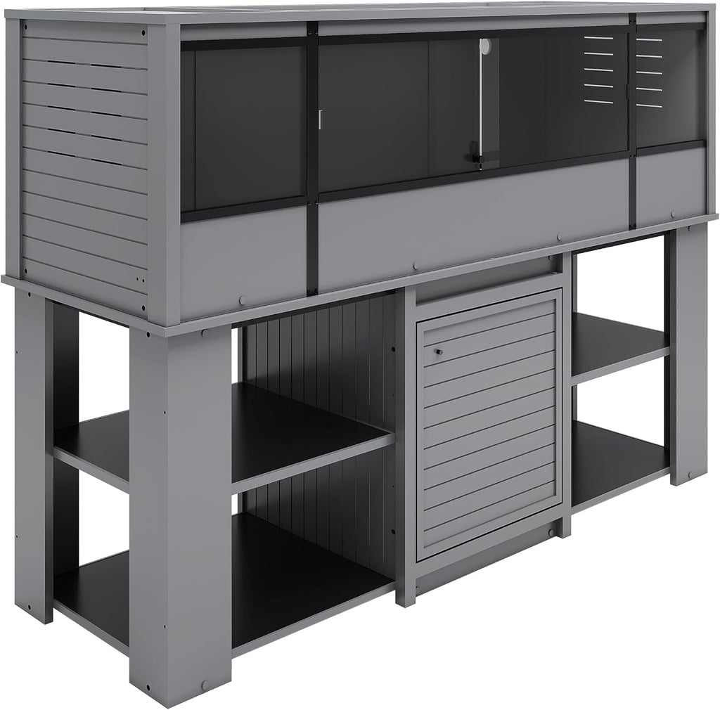 New Age Pet® ECOFLEX® 72' Jumbo Versa Stand, Standard Height Cabinet for Reptile & Small Animal Habitat, Lounge in Grey