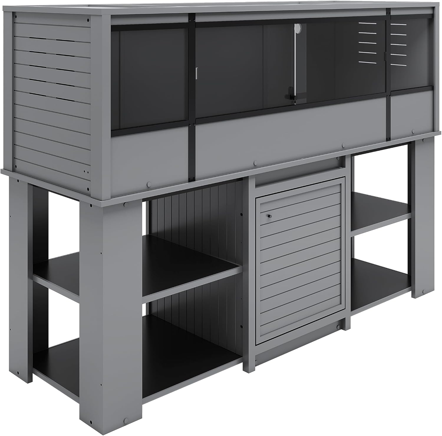 New Age Pet® ECOFLEX® 72' Jumbo Versa Stand, Standard Height Cabinet for Reptile & Small Animal Habitat, Lounge in Grey