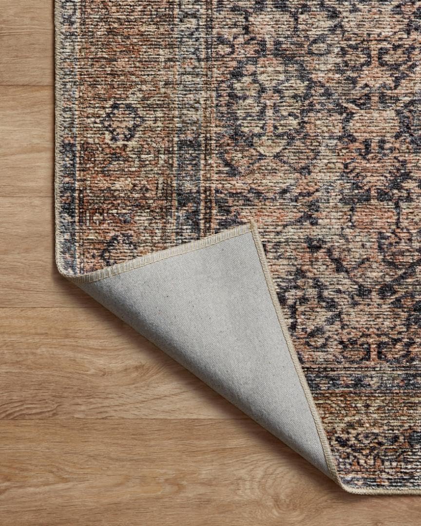 Loloi Amber Lewis Billie Collection, Ink & Salmon 5'-0' x 7'-6' Area Rug – Antique & Distressed Accent Rugs for Living Room, Bedroom, Entryway & Hallway, No Shed High Traffic Area Home Decor Rug