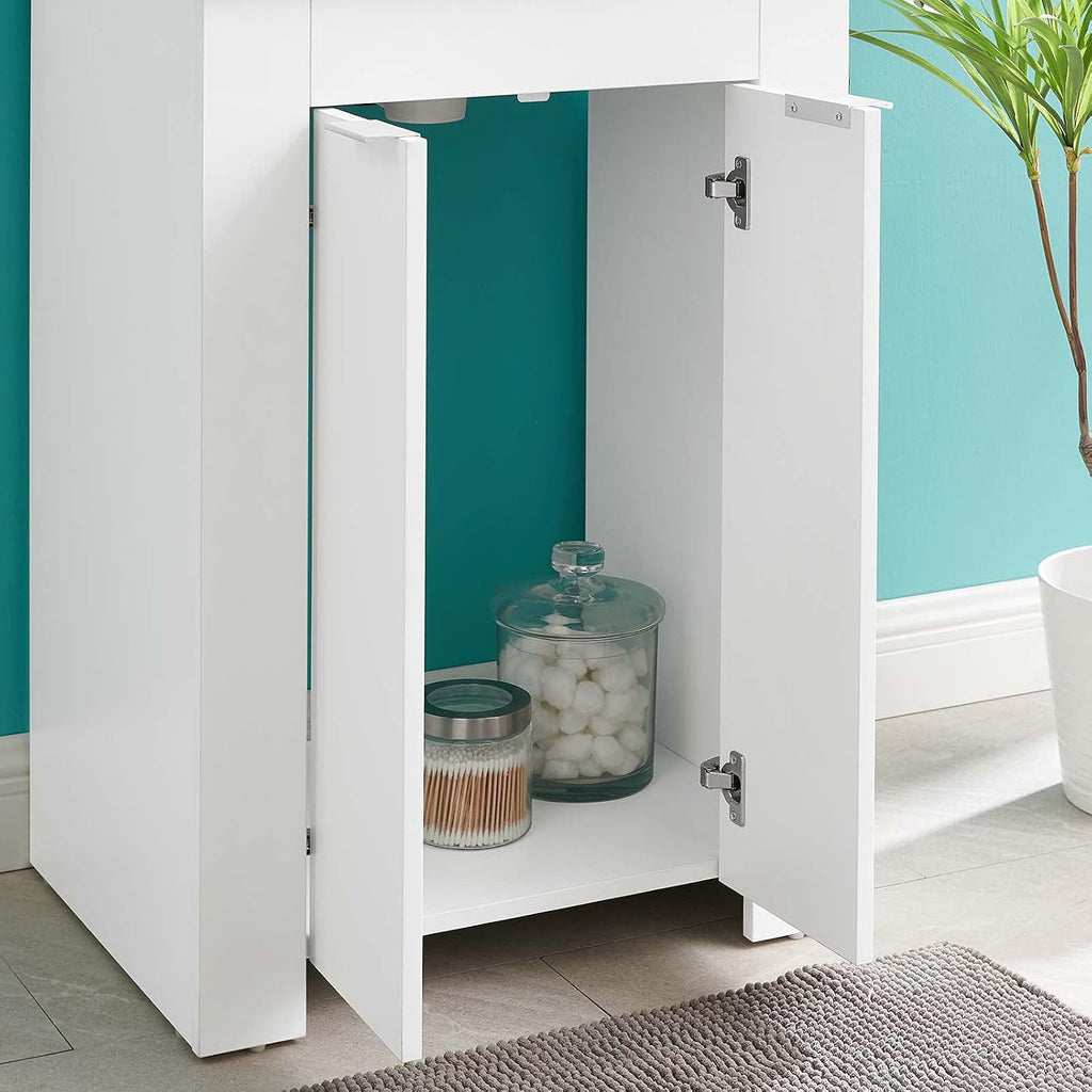 Sink Vanity Cabinet, Melamine, White Black, Modern Contemporary, Hotel Bedroom Bathroom Master Suite