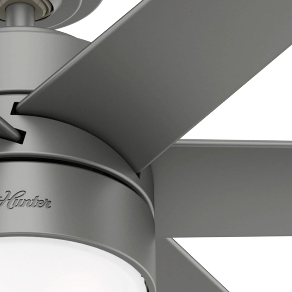 Hunter Fan 60 inch Contemporary Matte Silver Finish Outdoor Ceiling Fan with LED Light Kit (Renewed)