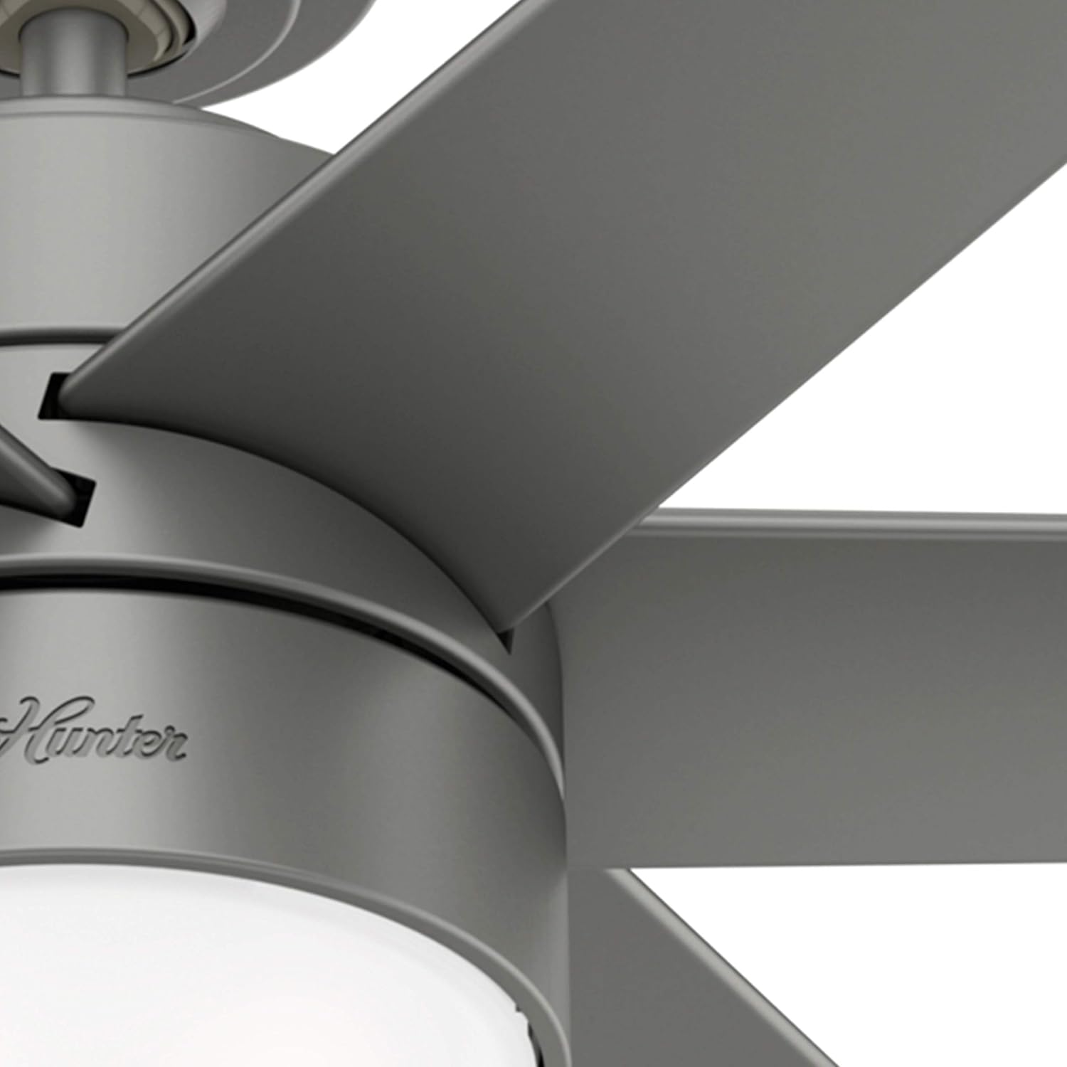 Hunter Fan 60 inch Contemporary Matte Silver Finish Outdoor Ceiling Fan with LED Light Kit (Renewed)