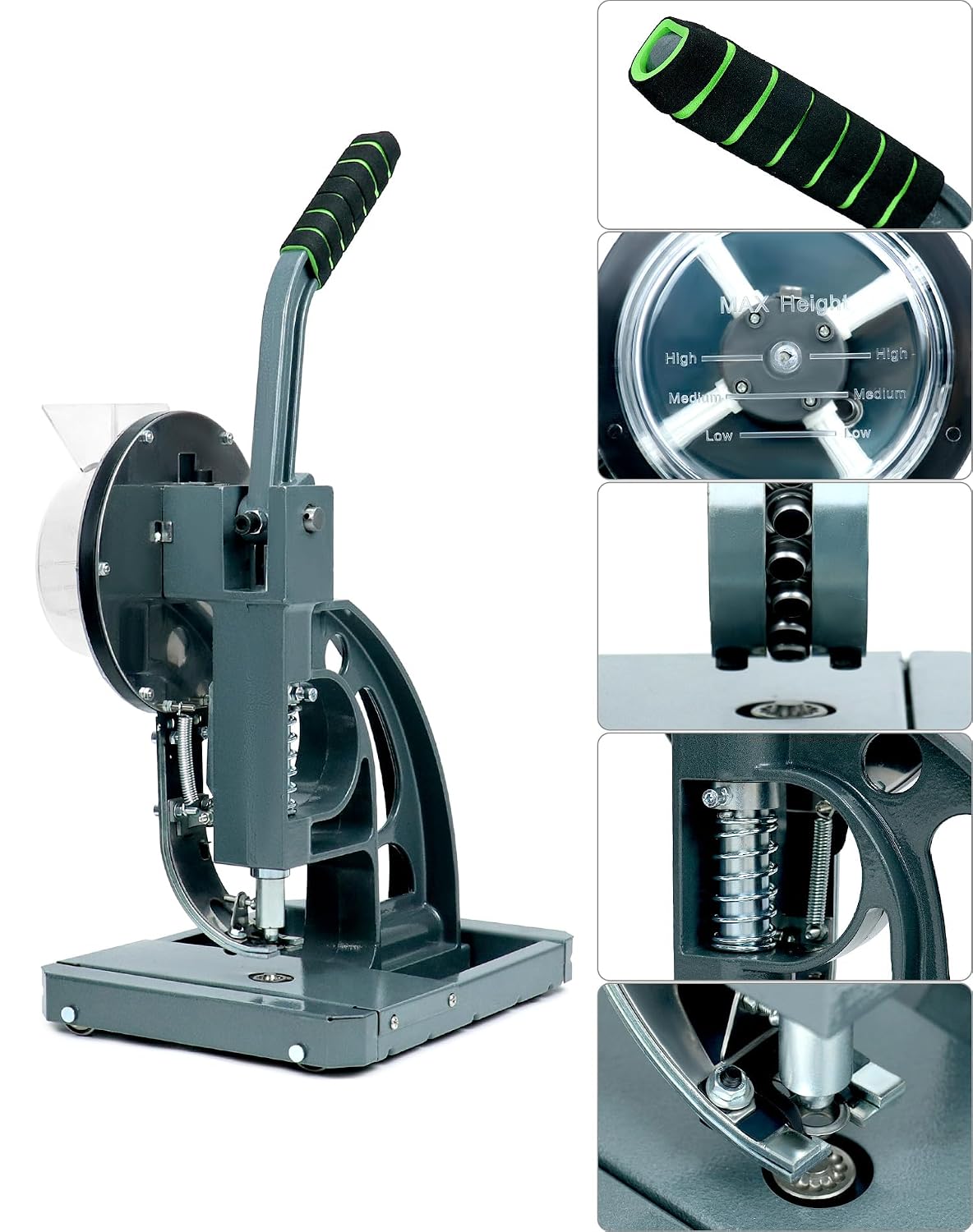 QWORK Semi-Automatic Grommet Machine, Heavy Duty Hand Press Eyelet Grommet Machine, Puncher Eyelet Feeding Tool, with 5000PCS 3/8'(10MM) Grommet for Banner, Awning, Poster