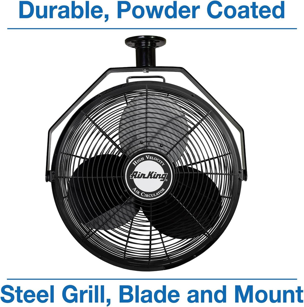 Air King 9718 18-Inch Industrial Grade Ceiling Mount Fan,Black