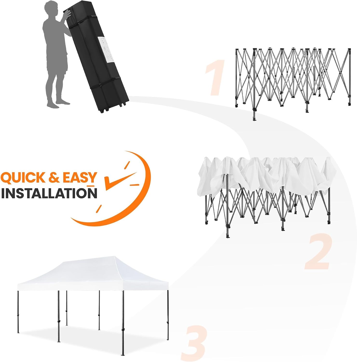 Yaheetech Heavy Duty Pop Up Canopy Tent, 10x20 Commercial Instant Shelter Tent for Wedding, Parties, Adjustable Outdoor Canopy with Wheeled Carry Bag, 6 Sandbags & 10 Stakes, White