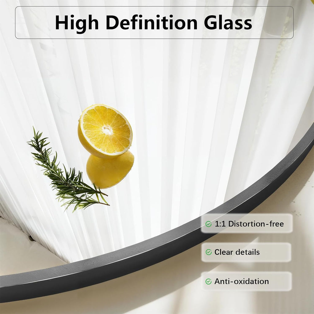 Mirror Full Length, 28'x71' Large Arched Floor Full Length Mirror with Stand, Room Decor Big Full Body Floor Mirror with HD Tempered Glass Aluminum Frame for Bedroom Living Room, Black
