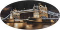 Night London Tower Bridge Coral Velvet Round Floor Mat Non-Slip Bath Rug Floor Covering for Bathroom Vanity Guest Suite & Vacation Home