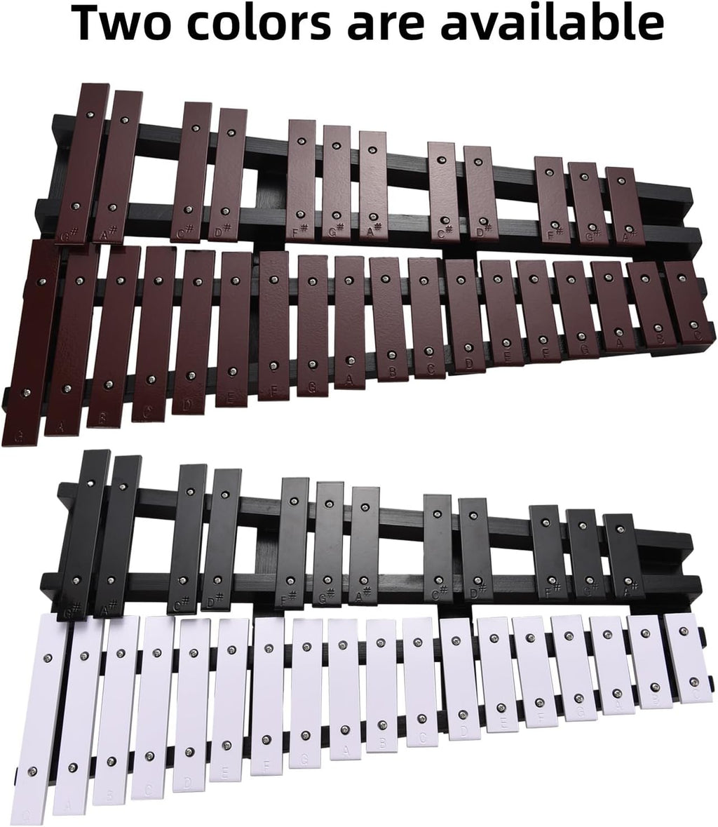 Foldable Glockenspiel Xylophone, 30 Note Glockenspiel, Xylophone 5mm Thickness Aluminum Bars Percussion Musical Instrument with Carrying Bag 2 Mallets Gift for Beginners Students