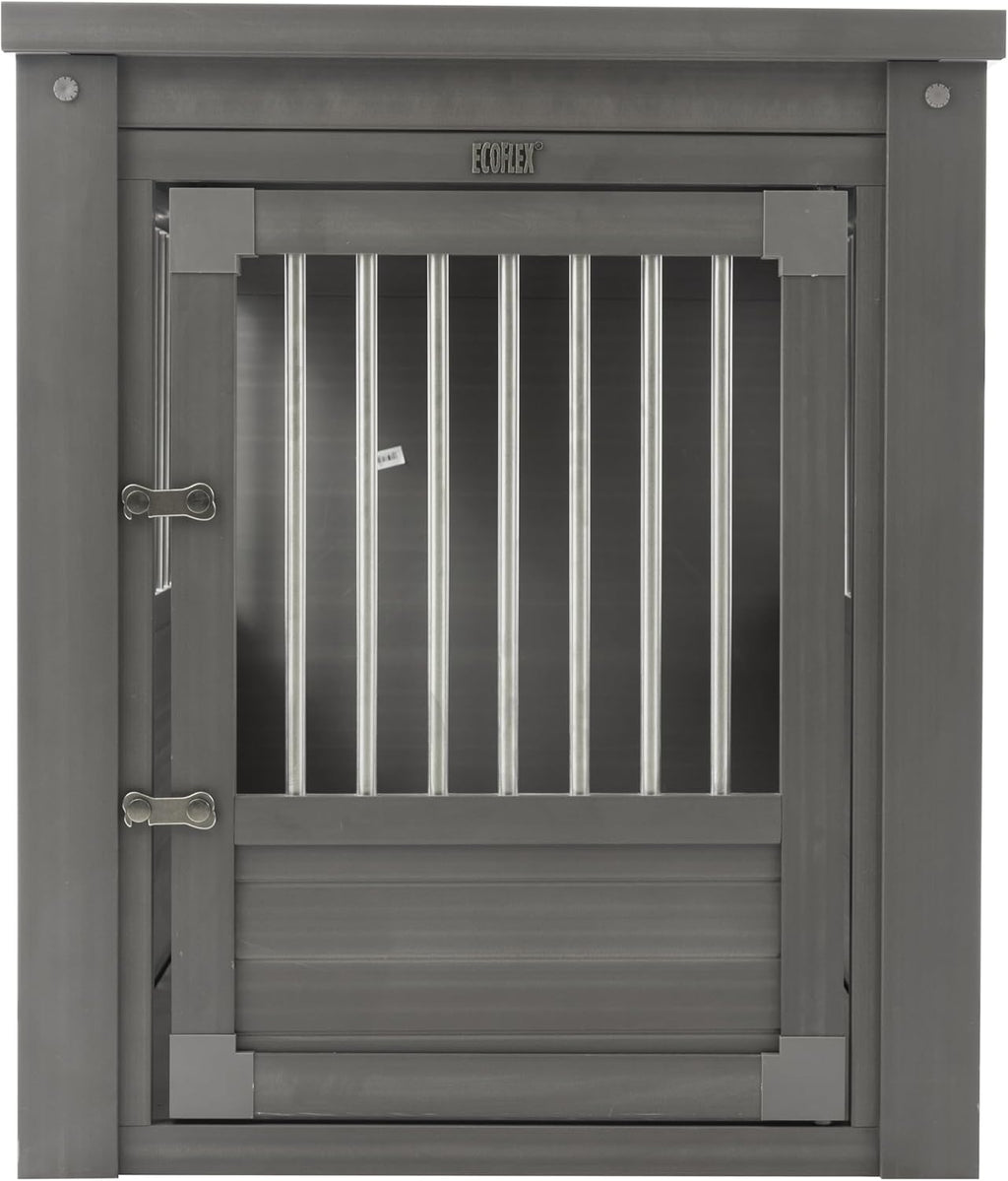 New Age Pet ECOFLEX InnPlace Dog Crate & End Table, Indoor Furniture Style Pet Kennel for Small, Medium, Large & XL Dogs, Durable Composite, Grey, X-Large