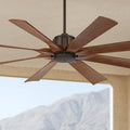 Possini Euro Design 60' Defender Industrial Rustic Farmhouse Outdoor Ceiling Fan with Remote Control Oil Rubbed Bronze Hand-Painted Koa Damp Rated for Patio Exterior House Home Porch Gazebo Garage
