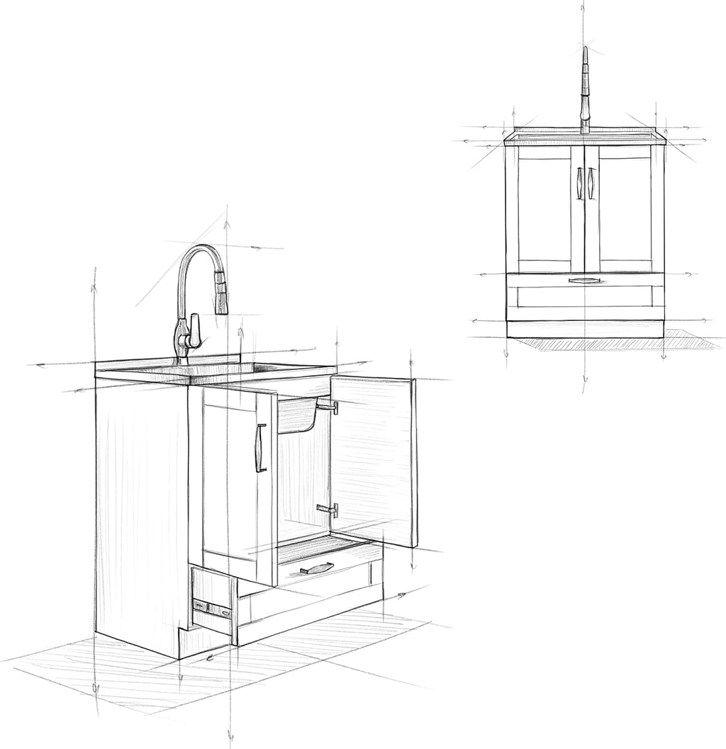 SIMPLIHOME Reed All-in-One 28 inch Wide Utility Sink and Laundry Cabinet in Pure White Finish, Transitional Stainless Steel Sink Cabinet for Laundry Rooms with High-Arch Chrome Faucet and Storage