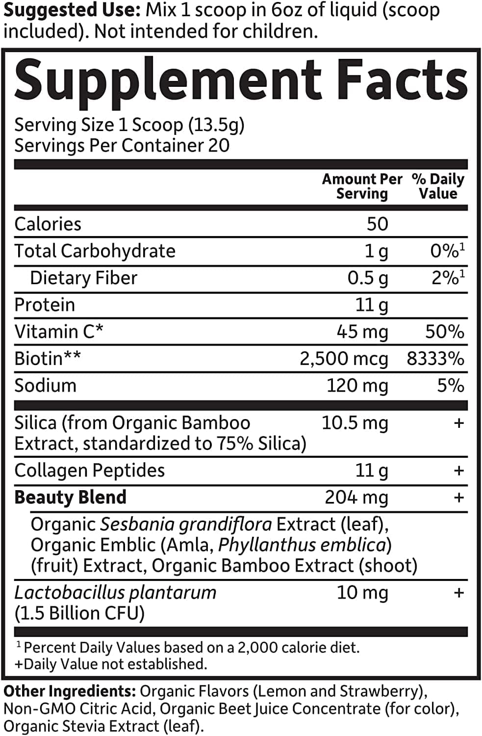 Garden of Life Grass Fed Collagen Beauty - Strawberry Lemonade, 20 Servings, Powder for Women Men Hair Skin Nails, Hydrolyzed Collagen Peptides Protein Powder Supplement (Pack of 6)