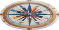 Maritime Sailboat Compass Coral Velvet Round Floor Mat Non-Slip Bath Rug Floor Covering for Bathroom Vanity Guest Suite & Vacation Home