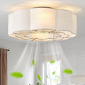 20' Low Profile Ceiling Fan with Light, Caged Flush Mount Ceiling Fan with Light Remote Control, Boho Bladeless with 6 Speeds for Bedroom, Nursery, Living Room.
