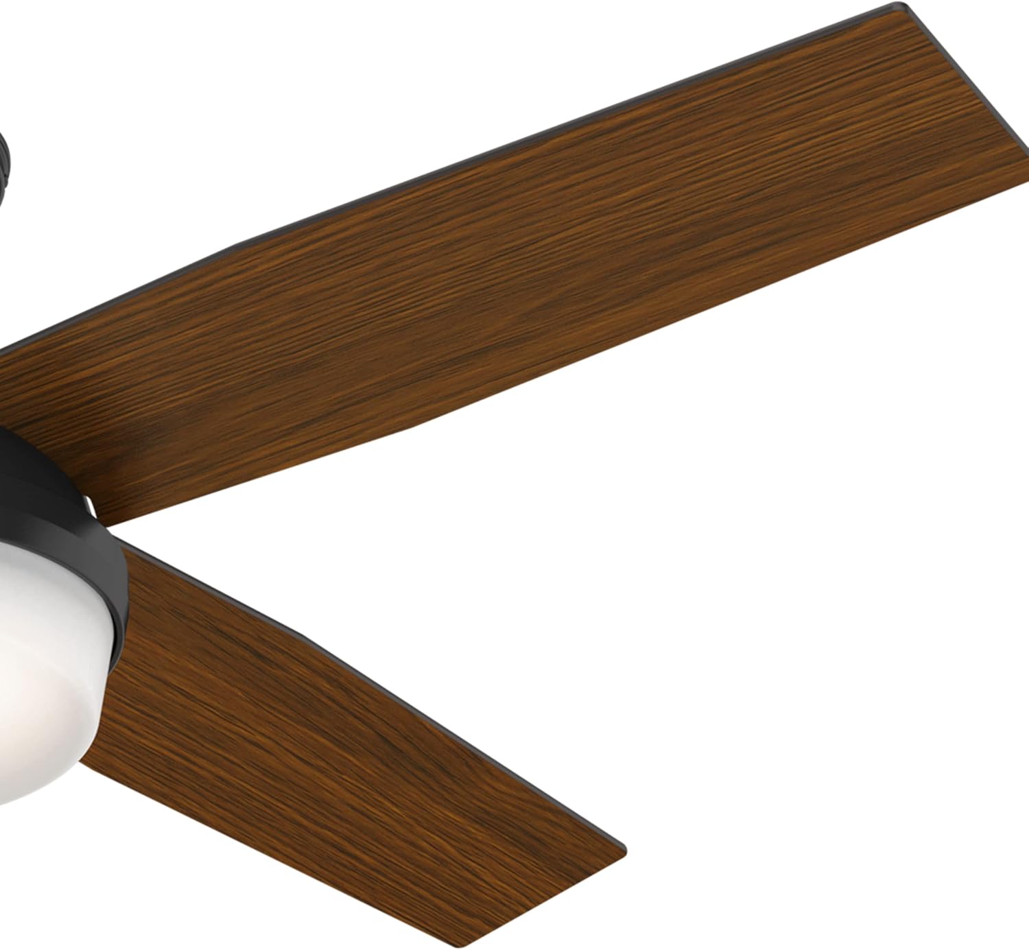 Hunter 52 inch Outdoor or Indoor Ceiling Fan with LED Light and Remote Control - Black Ceiling Fan, Standard Mount, 4 Blades, For Patio, Porch, Garage, or Living Room - Dempsey 59251, Matte Black