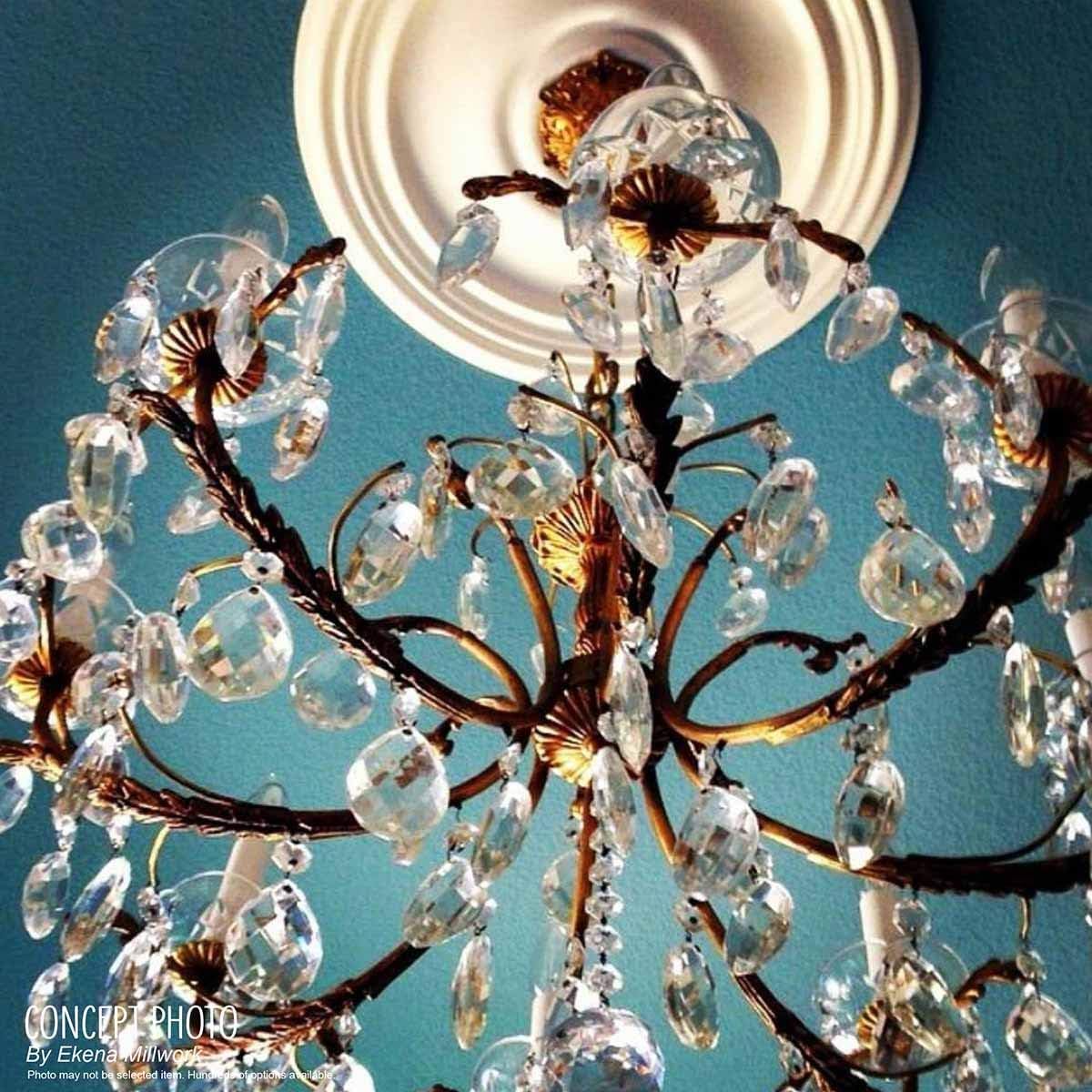 Ekena Millwork CM12CLSLS 12 3/8'OD X 4'ID X 1 1/8'P Classic Ceiling Medallion Fits Canopies Up to 7 1/4', Silver
