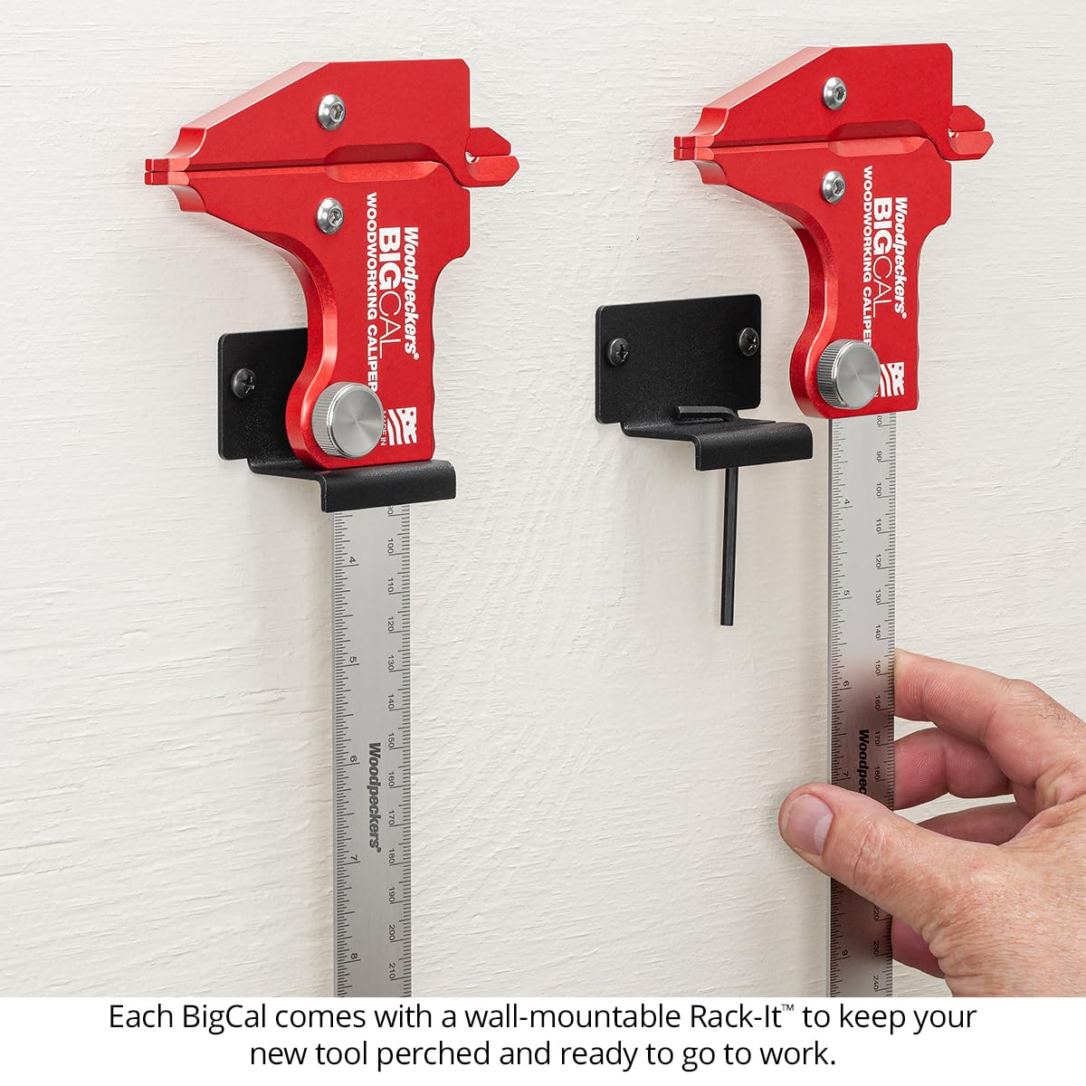 Woodpeckers BigCal Woodworking Calipers, 24 Inch / 600MM, Inch & Metric Scales, USA Made, Inside & Outside References & Depth Gauge - BC-24600