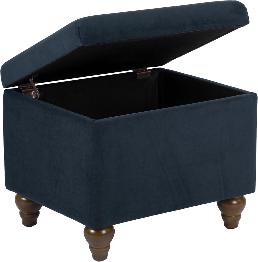 HomePop 22' Medium Rectangular Storage Ottoman - Blue Velvet