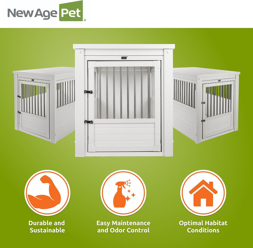 New Age Pet EHHC404XL ecoFLEX Pet Crate/End Table, Antique White, X-Large