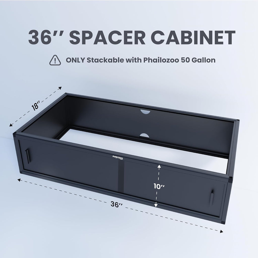 Phailozoo Reptile Terrarium 36' Spacer Cabinet, Snake Tank Accessories Spacer, Only for Phailozoo 50 Gallon Reptile Enclosure, Reptile & Amphibian Enclosure Terrarium Stand, 36' W X 18' D X 10' H