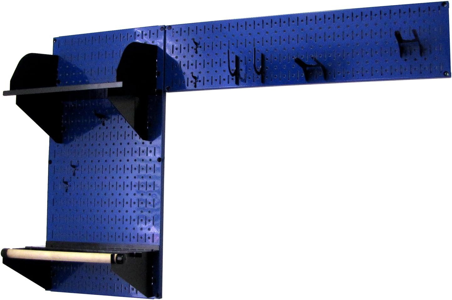Wall Control Pegboard Garden Supplies Storage and Organization Garden Tool Organizer Kit with Blue Pegboard and Black Accessories