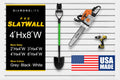 Heavy Duty 4x8 PVC Garage SlatWall Storage System (with Endcaps & Screws) - Modular Slat Wall Paneling for Garage Wall Organizer - Interlocking SlatWall Panels for Home & Commercial Use (White)