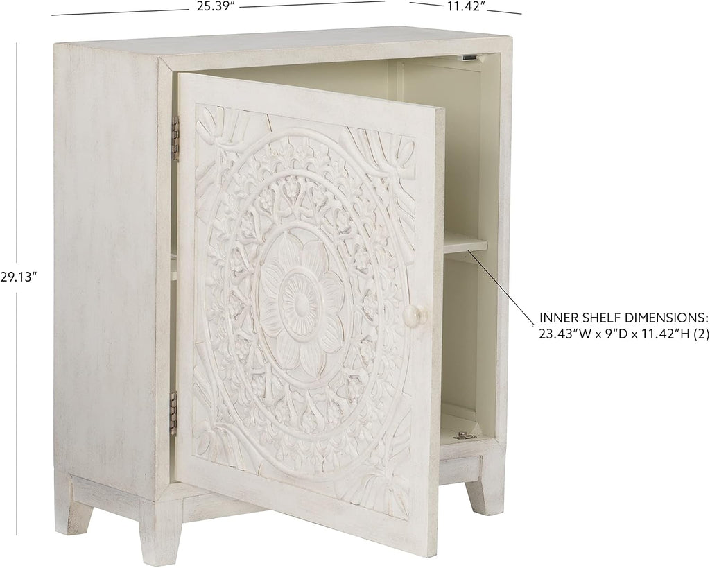 Powell Furniture Grace, Antique White Cabinet,