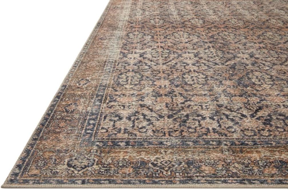 Loloi Amber Lewis Billie Collection, Ink & Salmon 5'-0' x 7'-6' Area Rug – Antique & Distressed Accent Rugs for Living Room, Bedroom, Entryway & Hallway, No Shed High Traffic Area Home Decor Rug