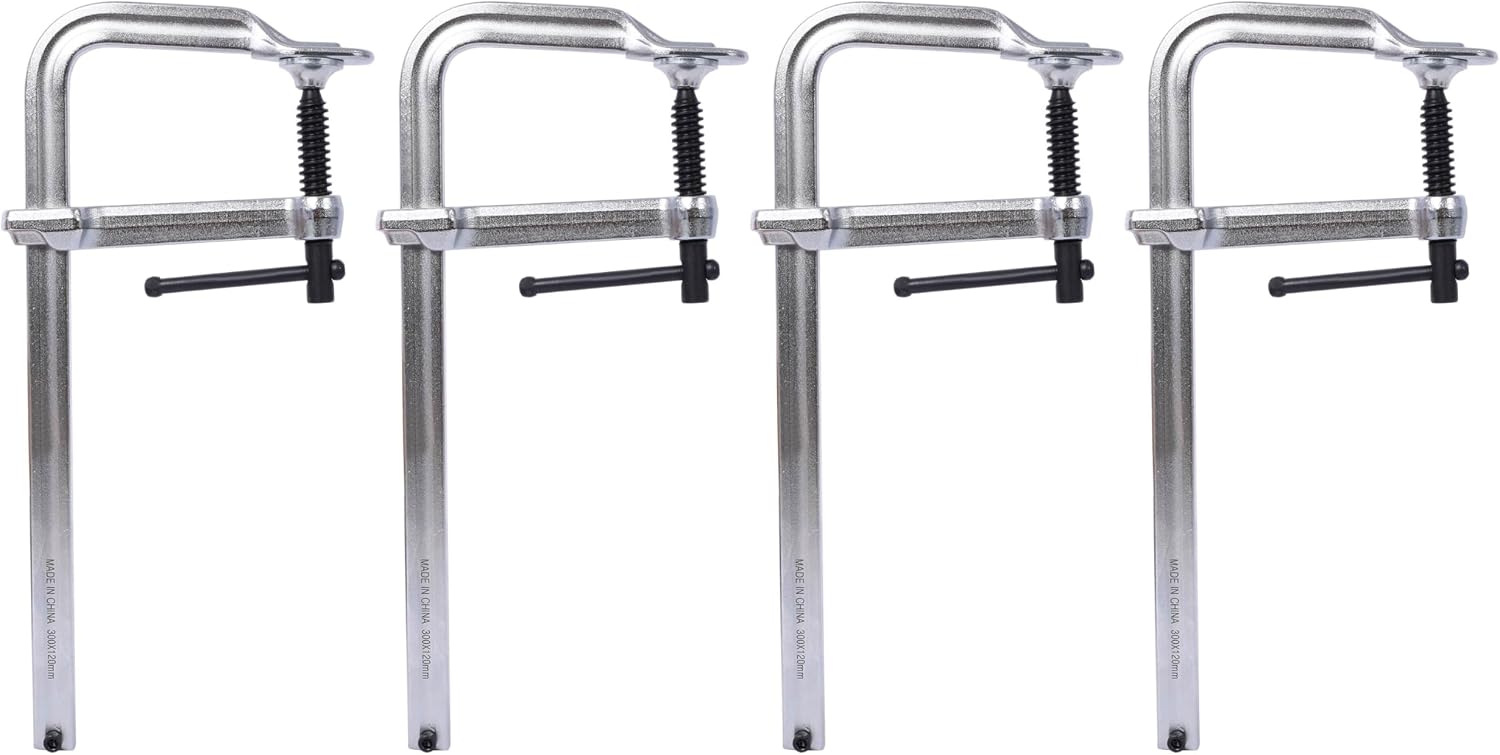 Wood Workbench - Wooden Workbench for Garage Workshop and Home, with Bar Clamps Set 12 inch x 4-3/4 inch Throat,Pack of 4